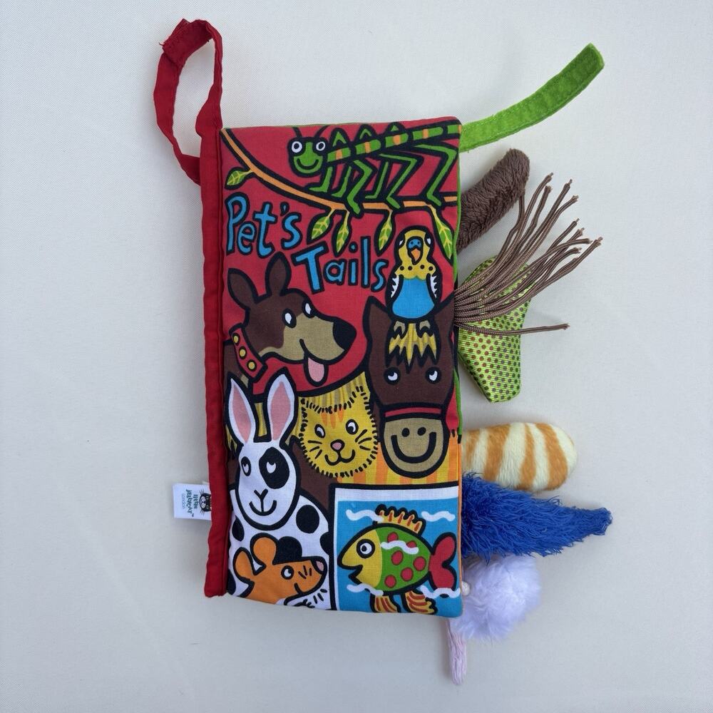 Baby Jellycat London Pet Tails Cloth Crinkle Soft Fabric Book Toy Sensory